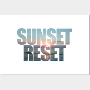 Sunset Reset On the Water | Light Blue | Short But Sweet Inspirational Quote Posters and Art